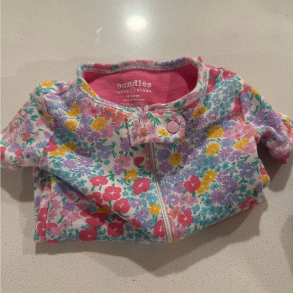 Other - Floral Baby Onesie with Zipper